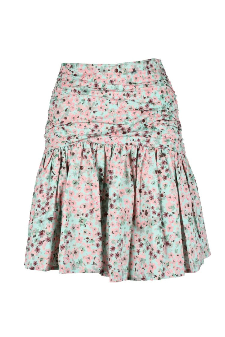 Weili Zheng Multicolor Floral Cotton Mini Skirt