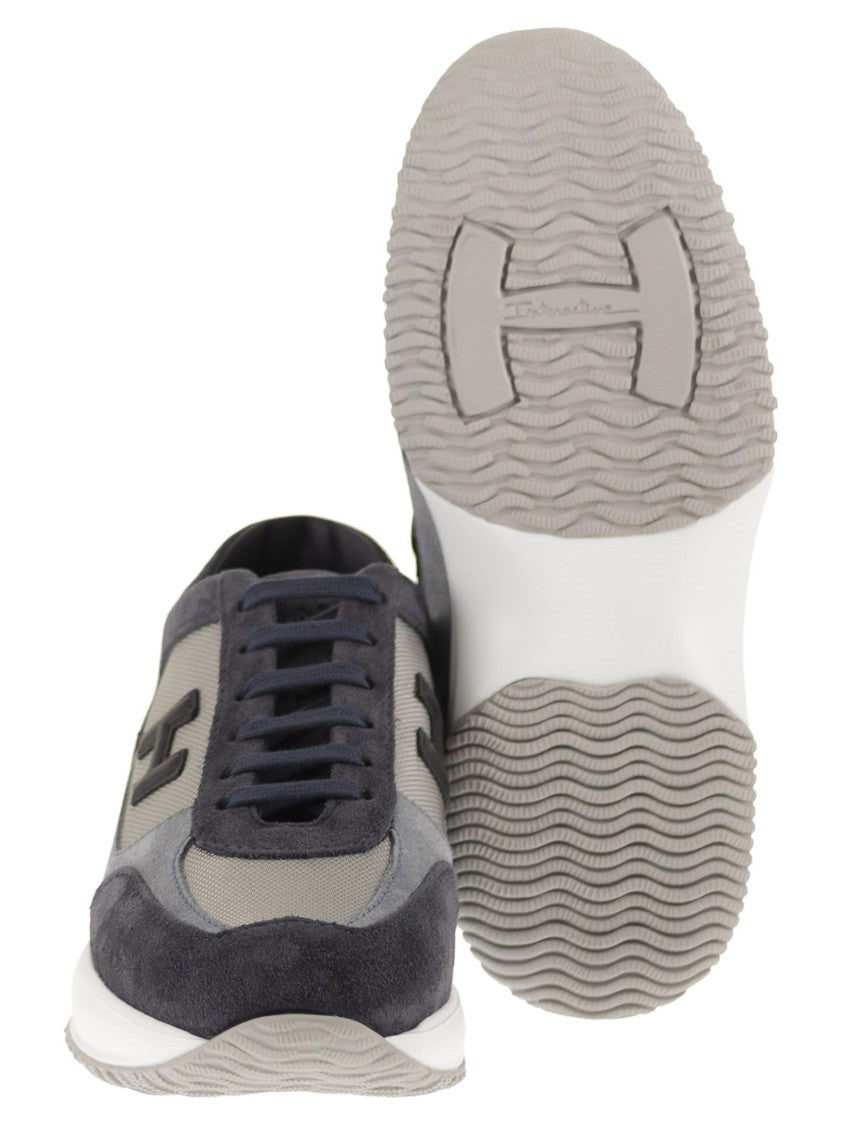 Hogan Contemporary Suede And Technical Fabric Trainers
