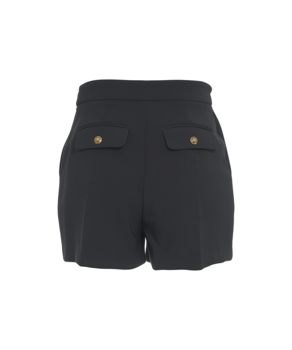 Elisabetta Franchi High-Waisted Bermudas With Gold Chain Detail
