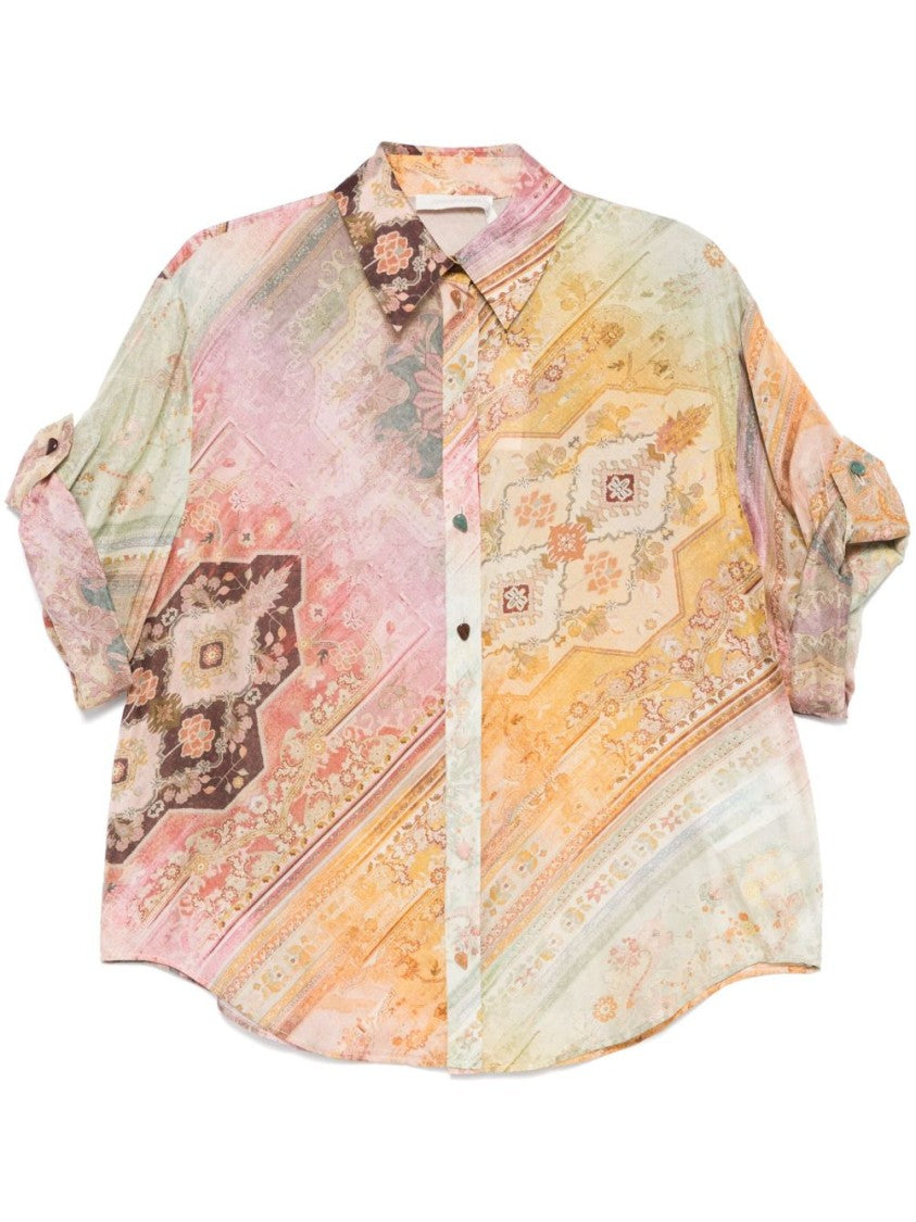 Zimmermann Multicolored Shirt With Intricate Floral And Geometric Patterns