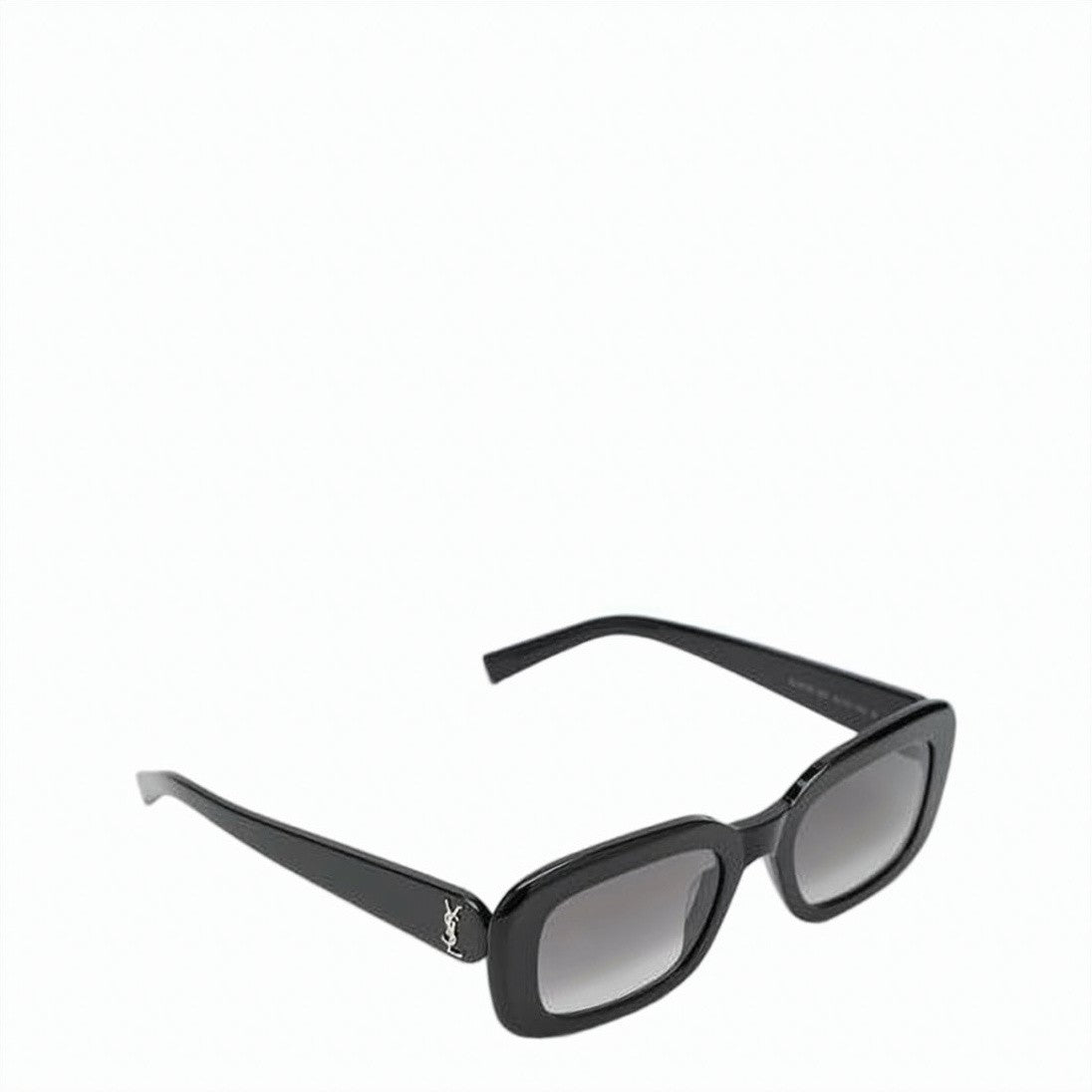 Saint Laurent Rectangular Black Acetate Sunglasses With Gradient Lenses