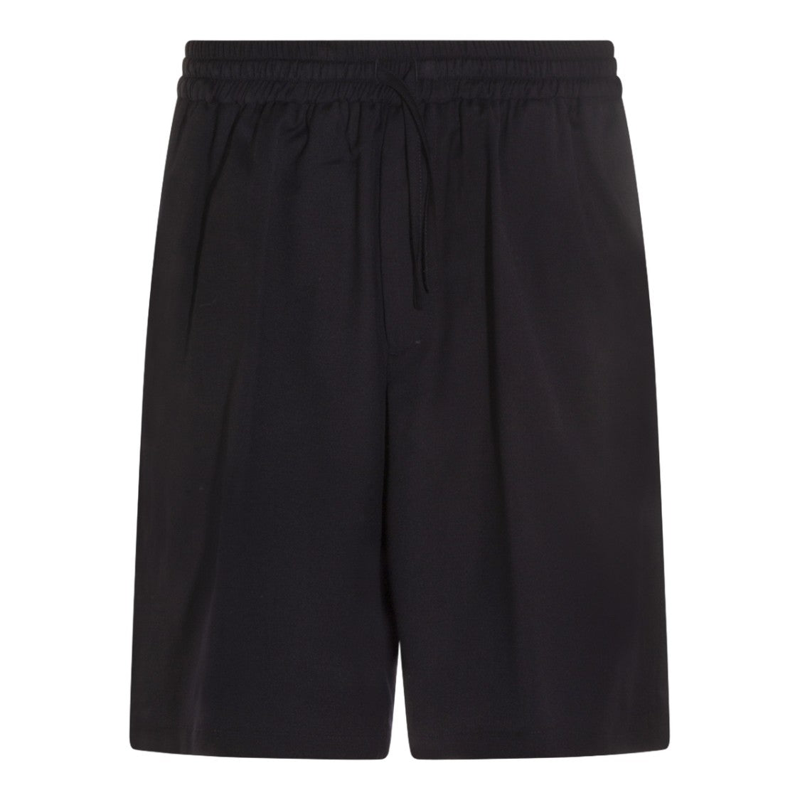 Seven Gauge Mid-Thigh Straight Cut Shorts With Drawstring Waistband