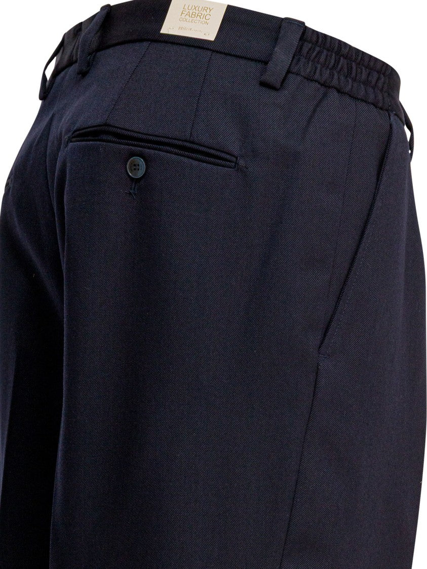 Briglia Tailored Black Trousers In 100% Virgin Wool
