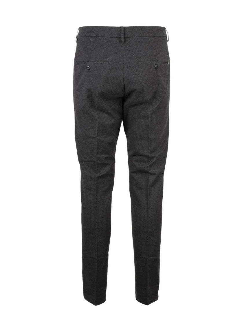 Dondup Brown Gaubert Textured Cotton-Blend Trousers