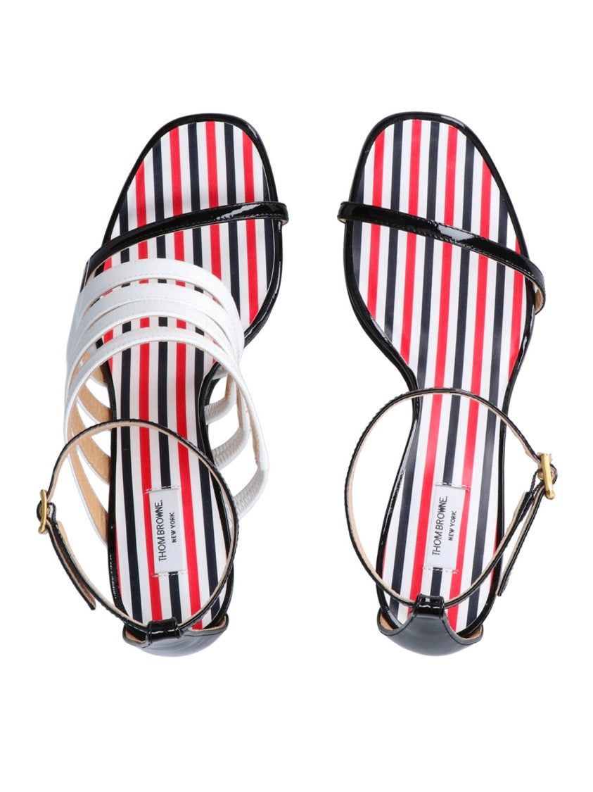 Thom Browne Black 4 Bar Open-Toe Leather Pumps