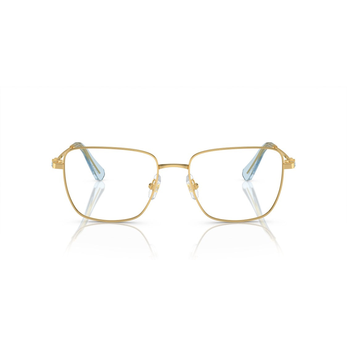 Swarovski 0Sk1003 Thin Gold-Toned Metal Sunglasses With Light Blue Accents