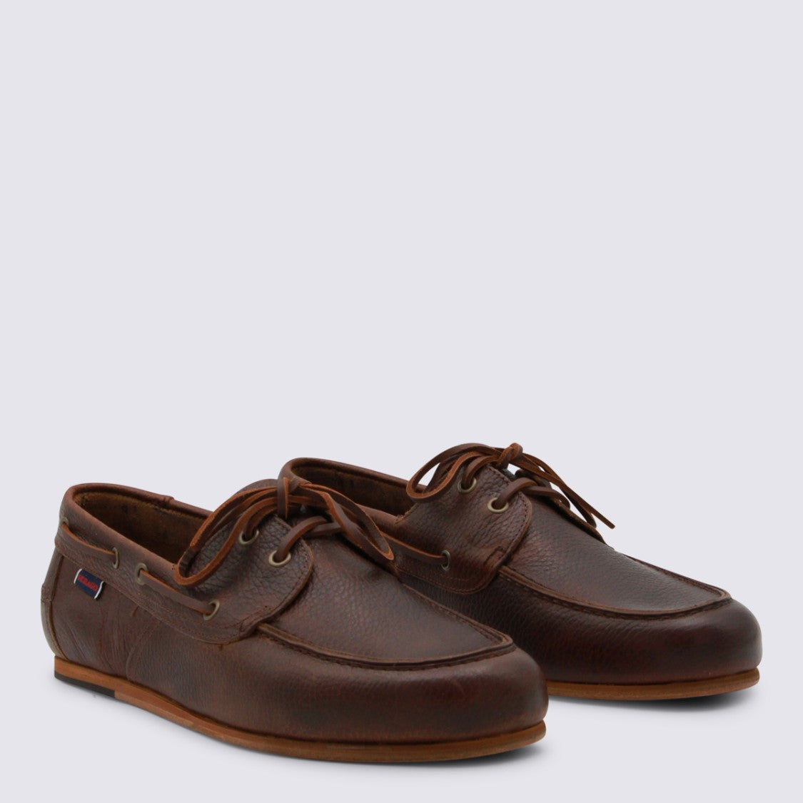 Sebago Moccasin Design Brown Leather Flat Shoes