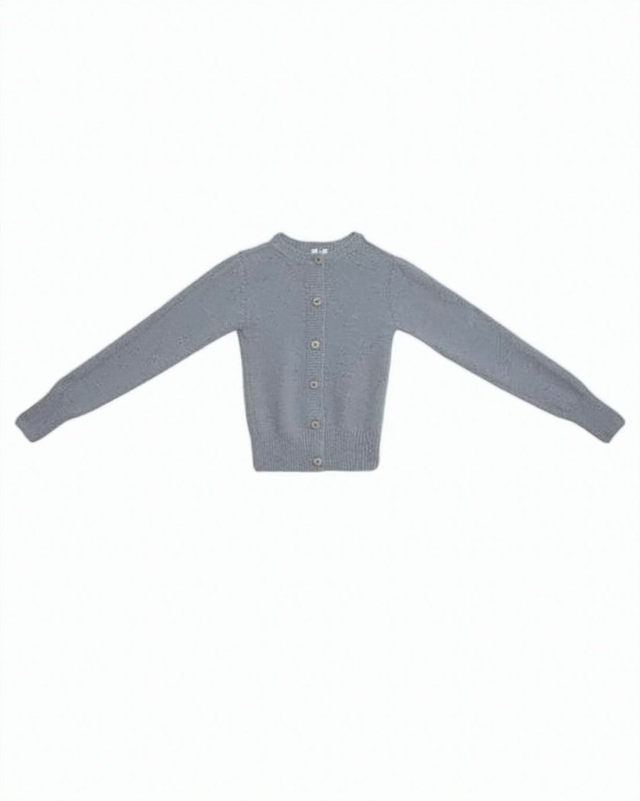 Baserange Grey Button-Down Cardigan With Cropped Fit