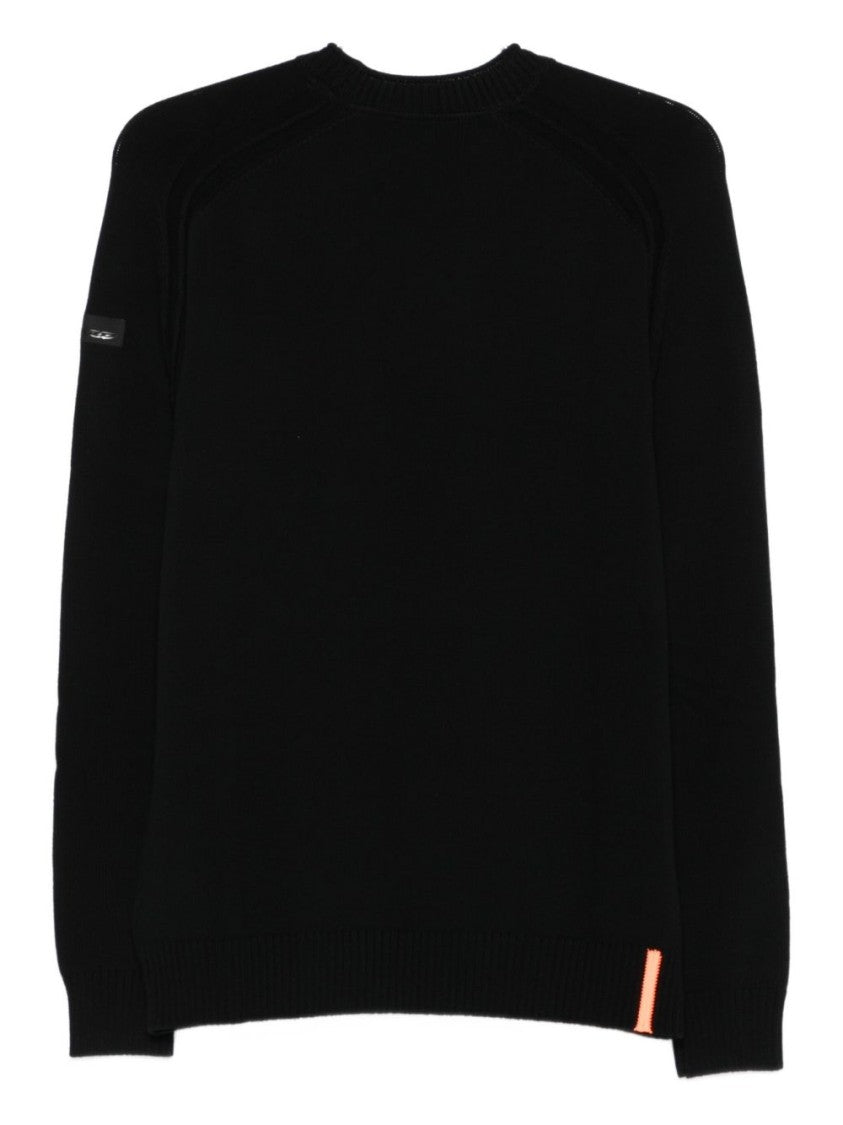 Rrd Fitted Black Cotton Blend Sweater