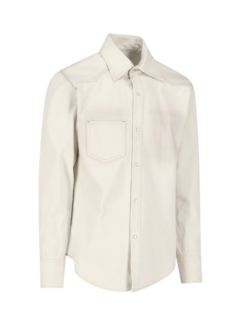 Maison Margiela Cream Cotton Denim Shirt