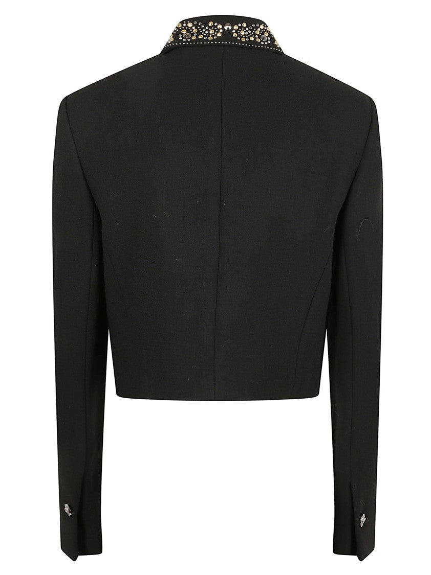 Versace Lightweight Double Wool Crepe Short Jacket