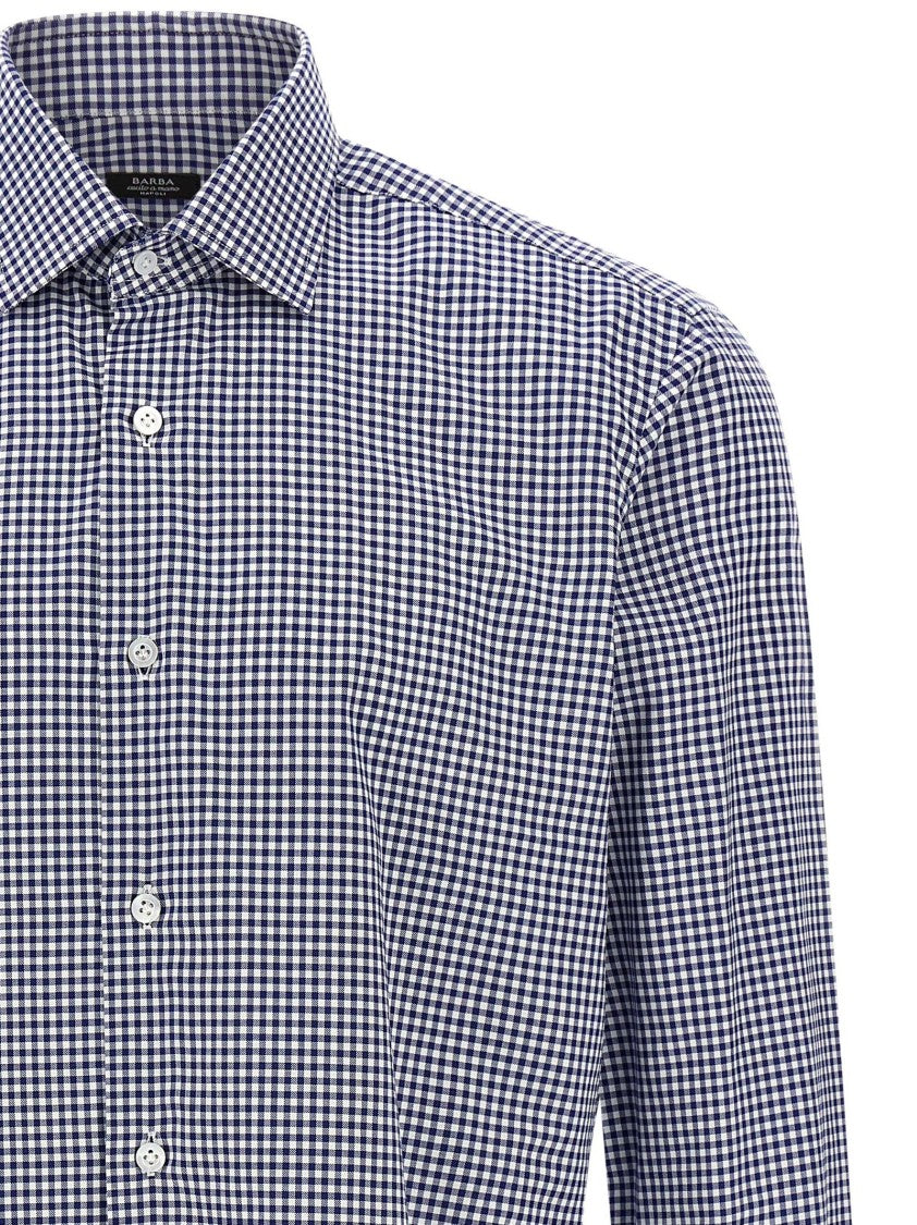 Barba Vichy Check Slim Fit Cotton Poplin Shirt