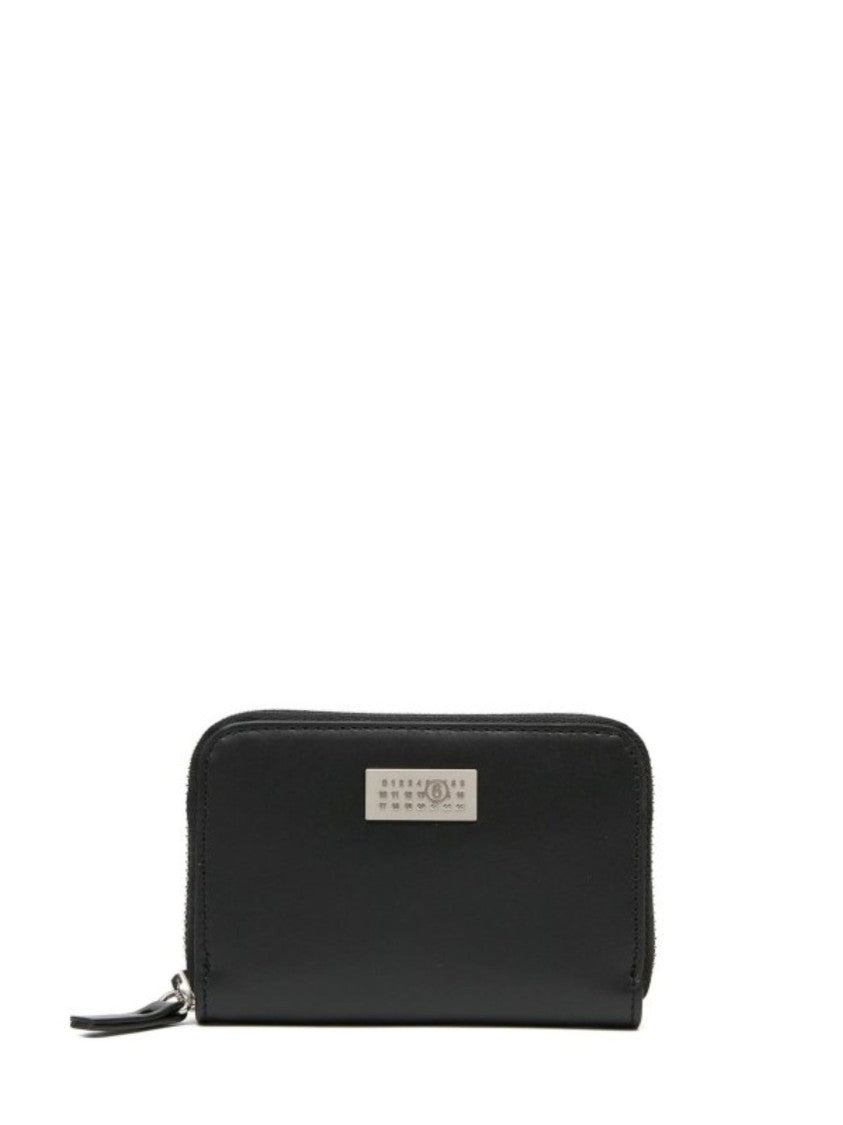 Mm6 By Maison Margiela Black Logo Tag Leather Wallet