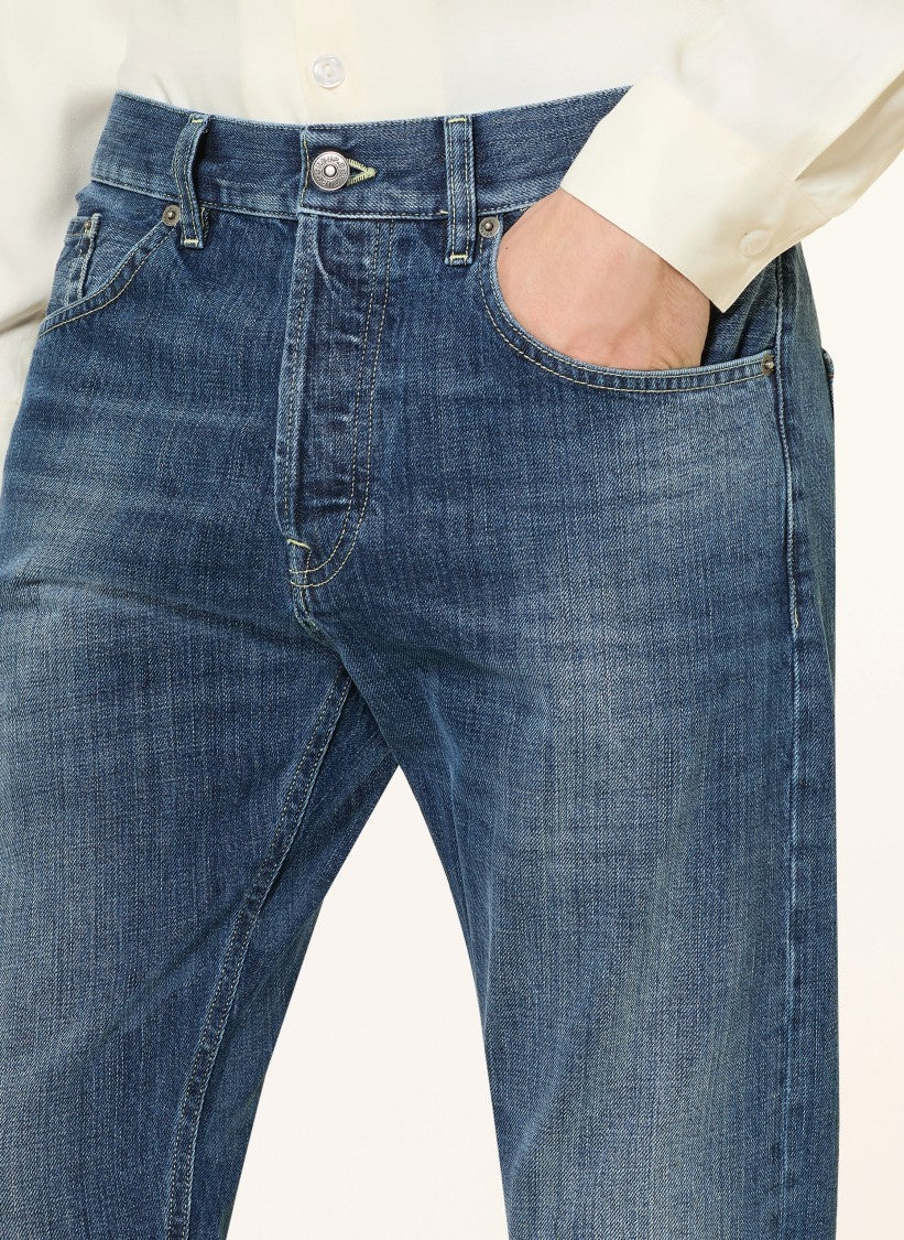 Dondup Straight-Leg Jeans With Medium Wash And Rolled Cuffs