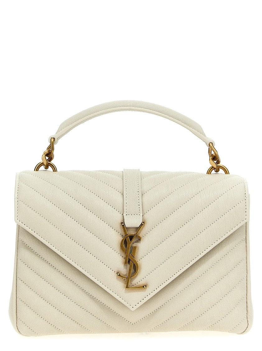 Saint Laurent Quilted Leather Crossbody Bag With Chevron Pattern