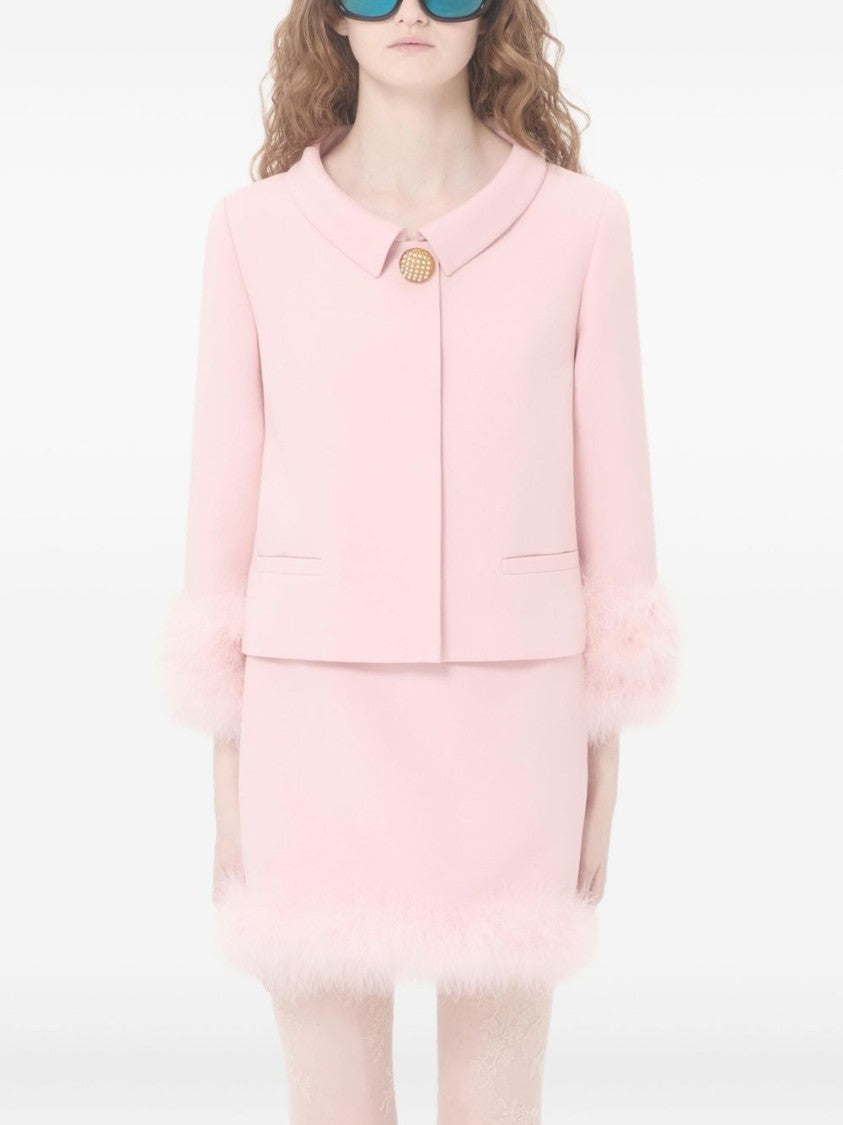 Valentino Garavani Cropped Jacket With Rounded Collar