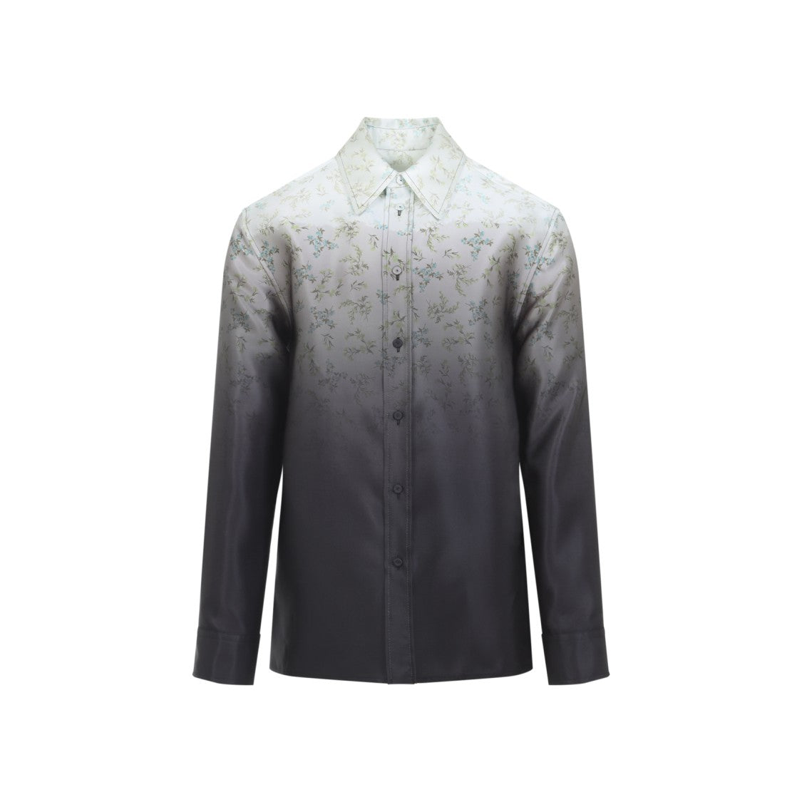 Jil Sander Gradient Floral Print Silk Shirt