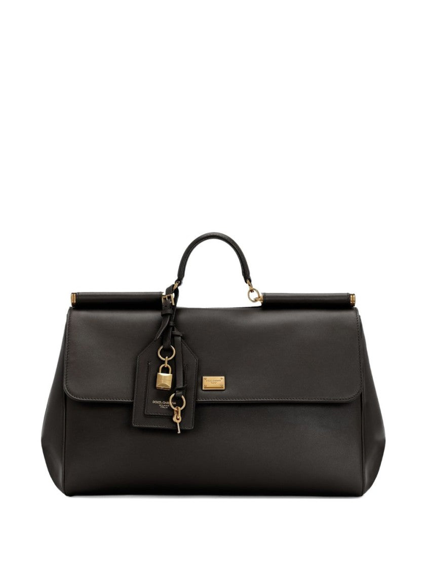 Dolce & Gabbana Structured Leather Handbag With Gold-Tone Hardware