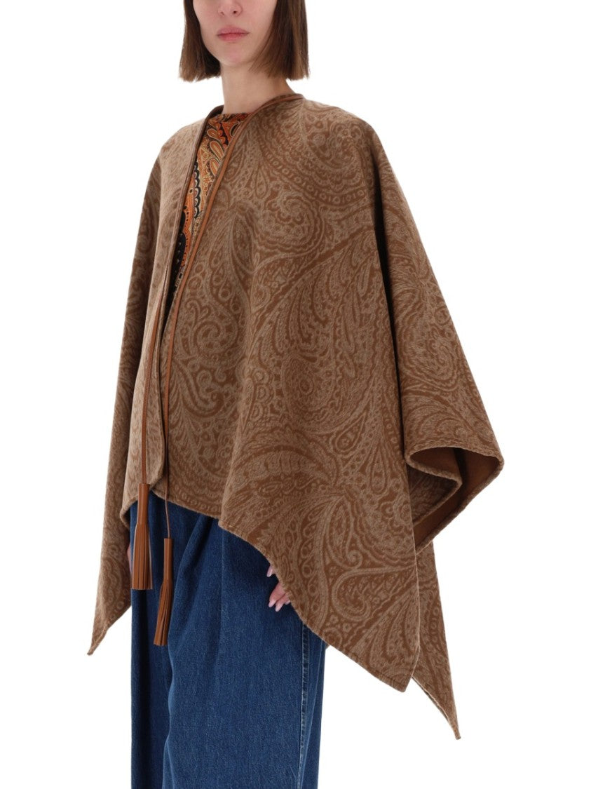 Etro Paisley Wool-Cashmere Blend Cape