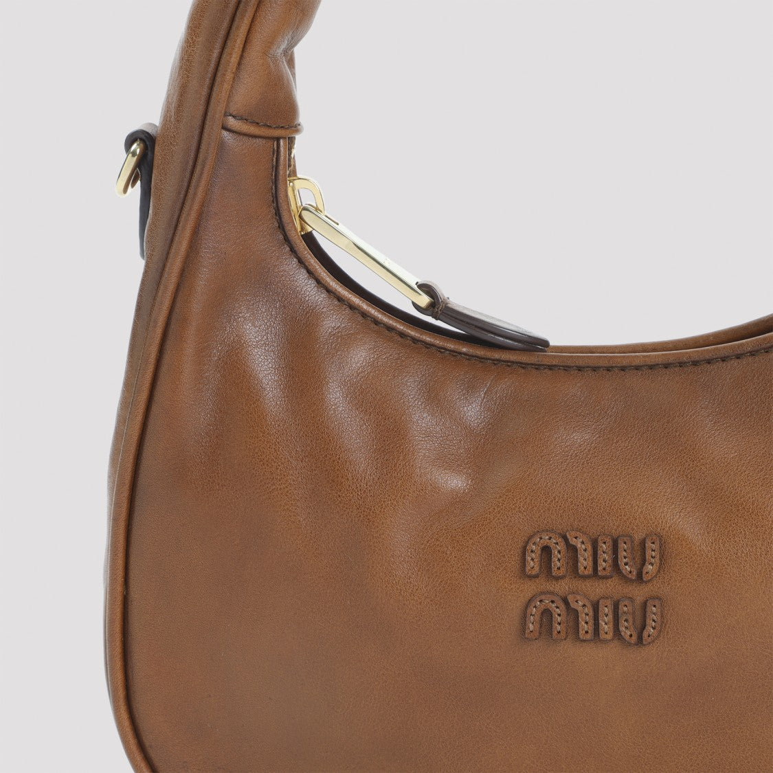 Miu Miu Brown Calf Leather Shoulder Bag