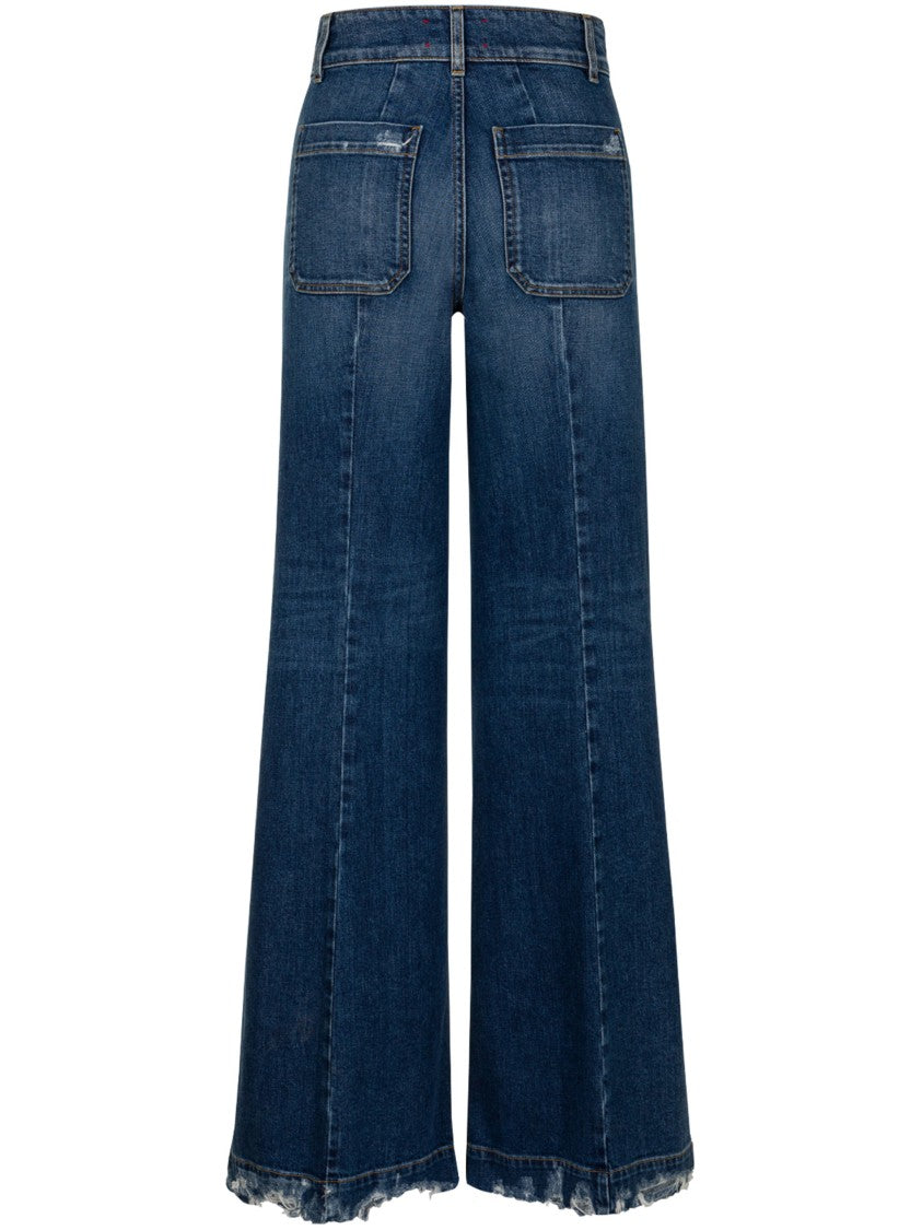 Seafarer Blue Pantalone Jane Wide-Leg Denim Jeans