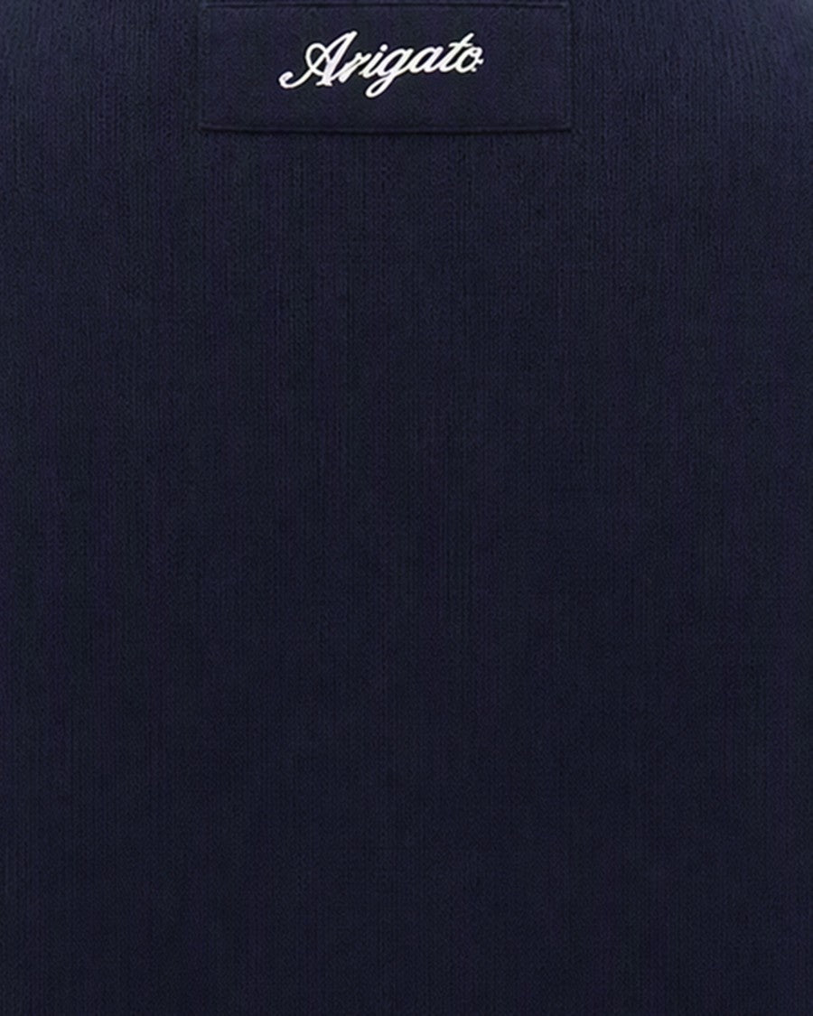 Axel Arigato Navy High-Collar Wool-Blend Full-Zip Cardigan