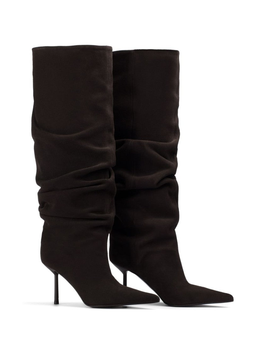 Le Silla Mid-Calf Slouchy Boots With Pointed Toe And Stiletto Heel