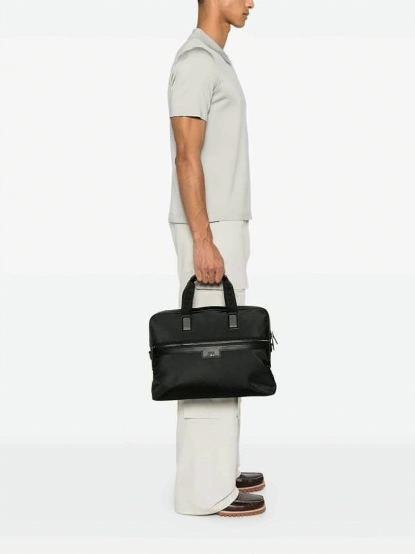 Hugo Boss Minimalist Black Recycled Polyester Shoulder Bag