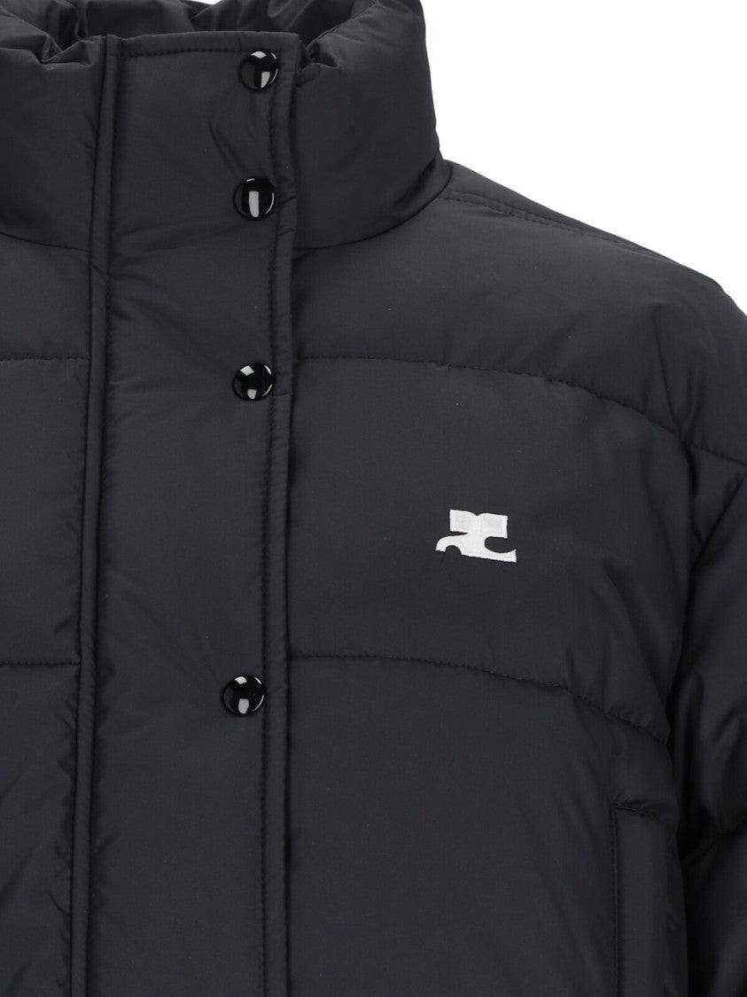 Courrèges Logo Crop Puffer Jacket – Black