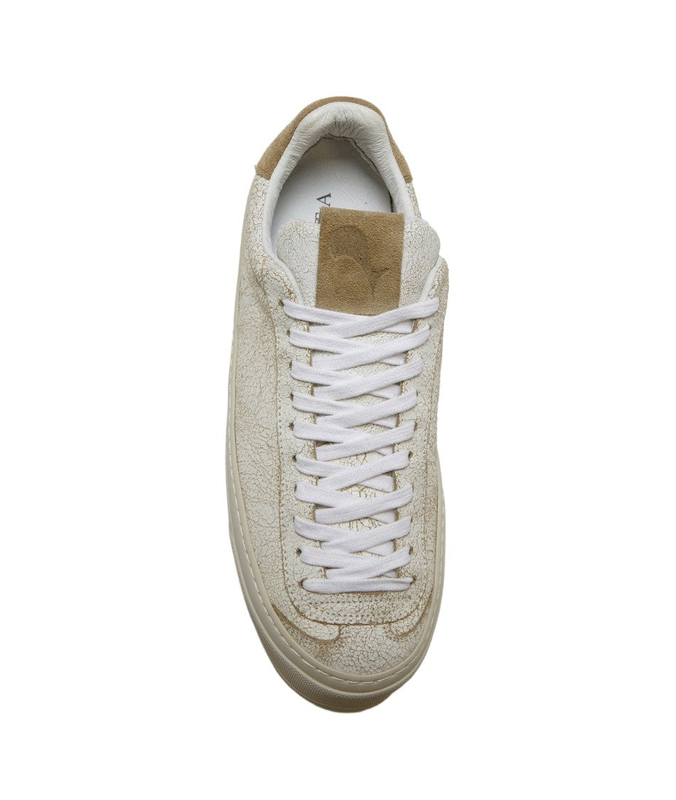 Aqua Alta Venice Craquel Leather Sneakers With Lightweight Sole