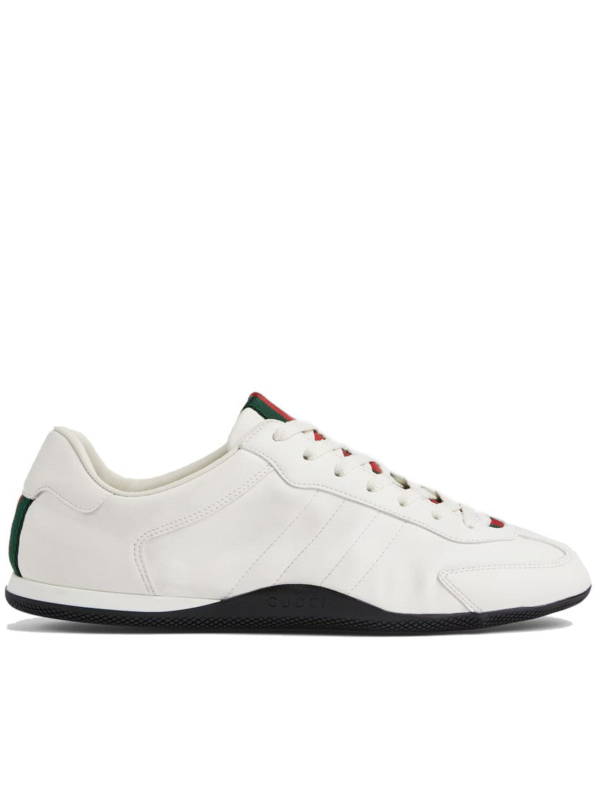 Gucci White Shift Low-Top Streamlined Sneakers
