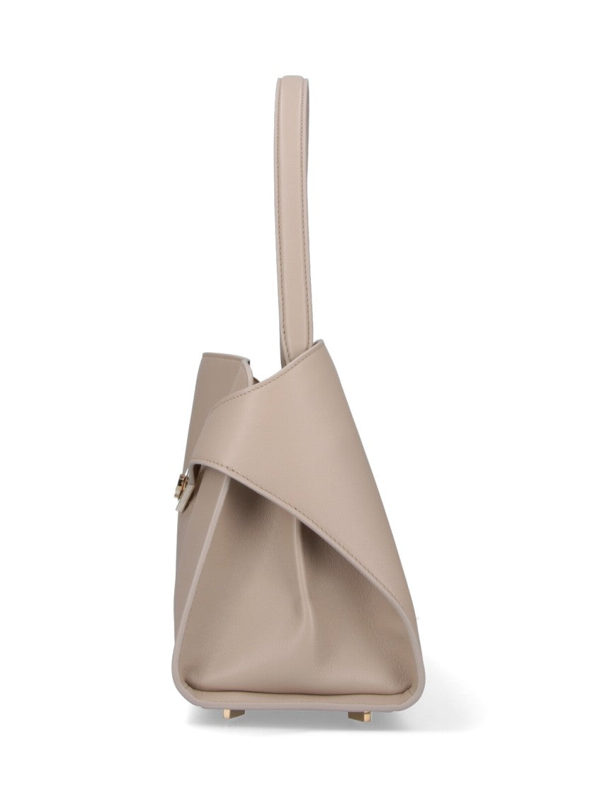 Ferragamo Cream Hug Soft Leather Shoulder Bag