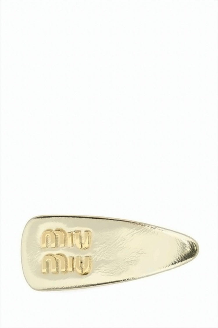 Miu Miu Metallic Gold Teardrop Hair Clip