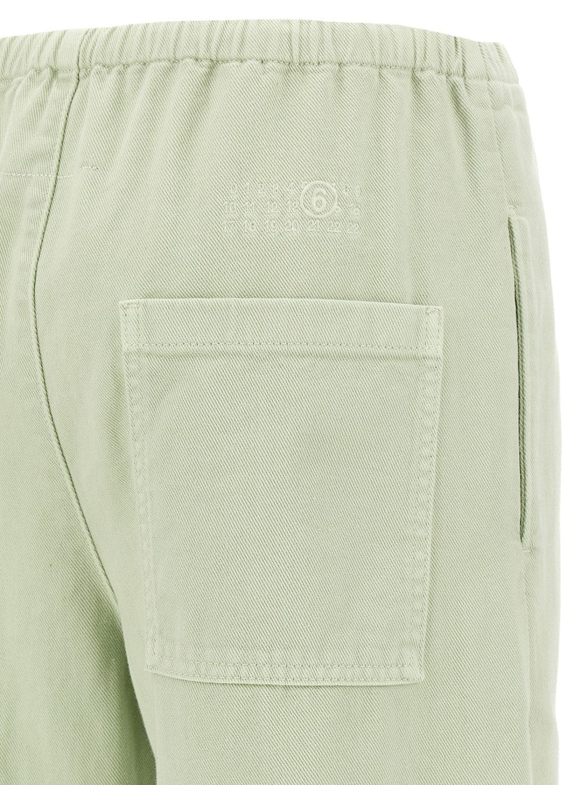Mm6 By Maison Margiela Delavé Cotton Drawstring Pants With Numeric Signature