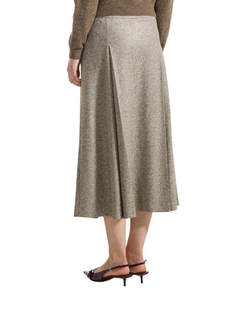 Seventy Venezia Pressed Wool-Blend Knit A-Line Midi Skirt