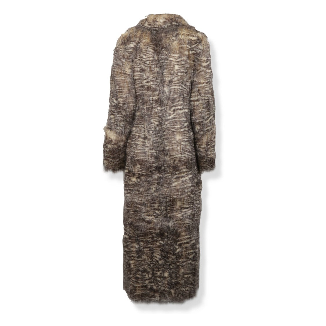 Entire Studios Long Textured Fur Coat With Wide Lapel