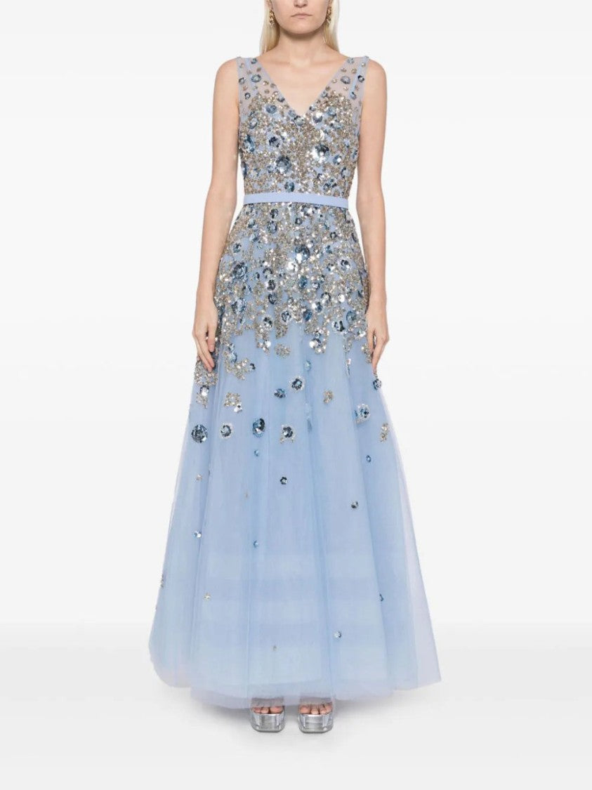 Saiid Kobeisy Tulle, Ankle Length Dress With Dotted Beading