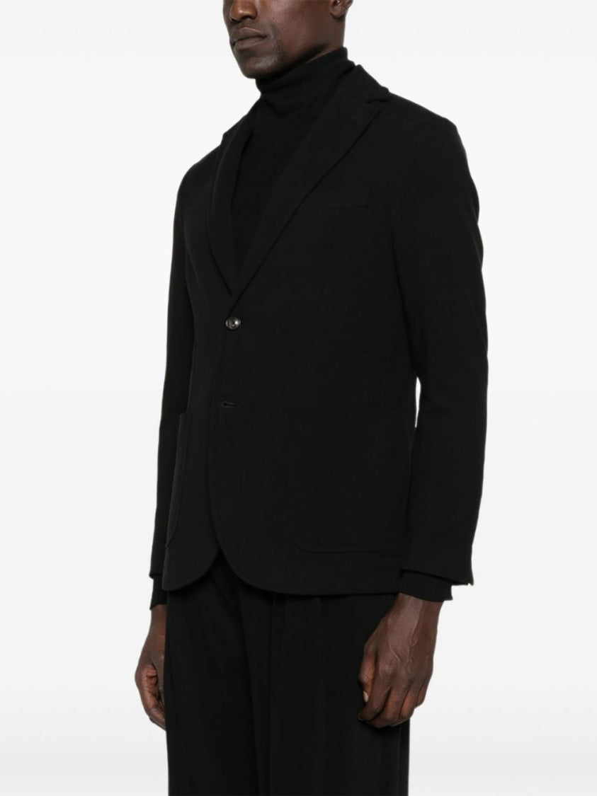 Circolo 1901 Tailored Black Blazer With Notched Lapel And Minimalist Design