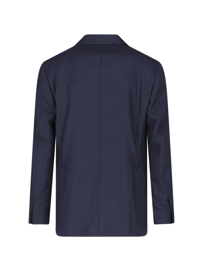 Lardini Double-Breasted Virgin Wool Suit With Peaked Lapels