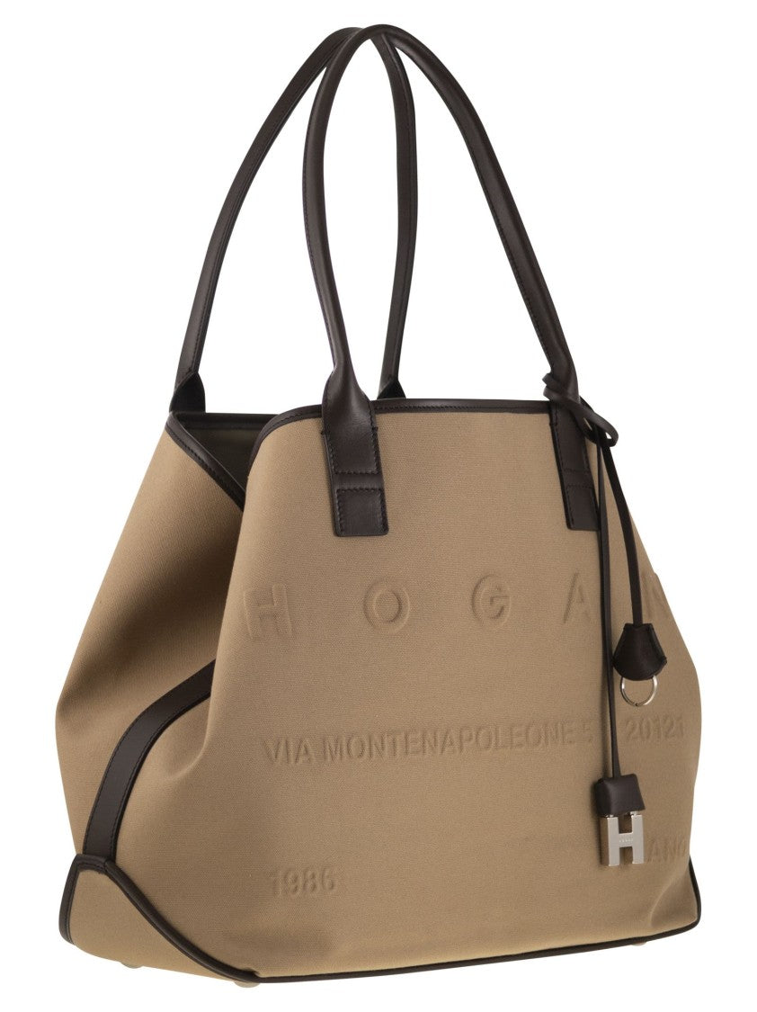 Hogan Medium Canvas Shopping Bag