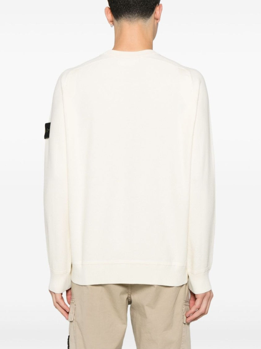 Stone Island Ivory Cotton Lightweight Sweater