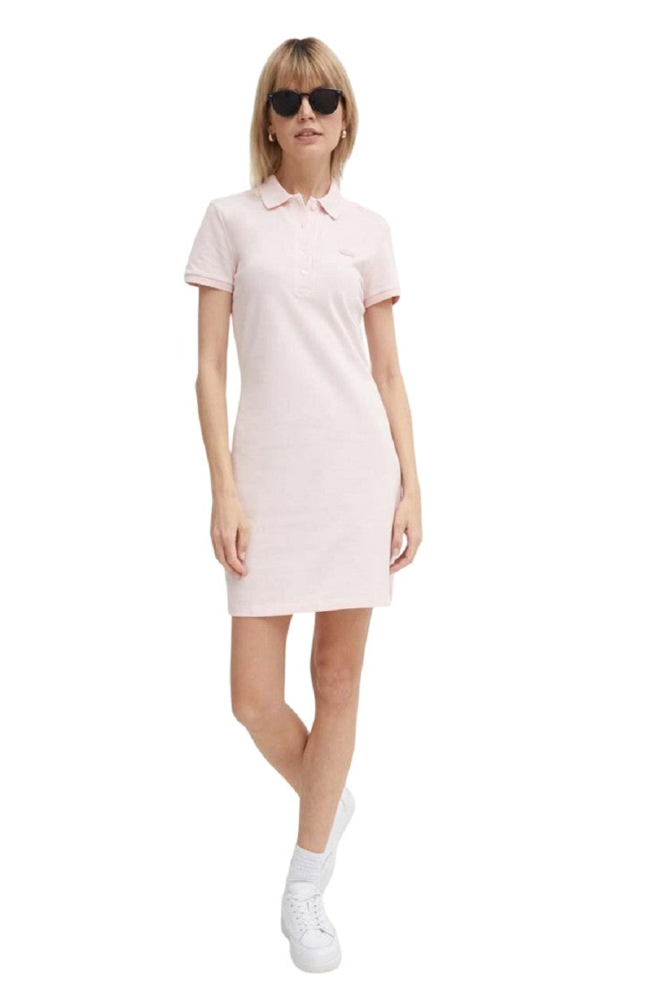 Lacoste Pink Classic Polo Embroidered Mini Dress
