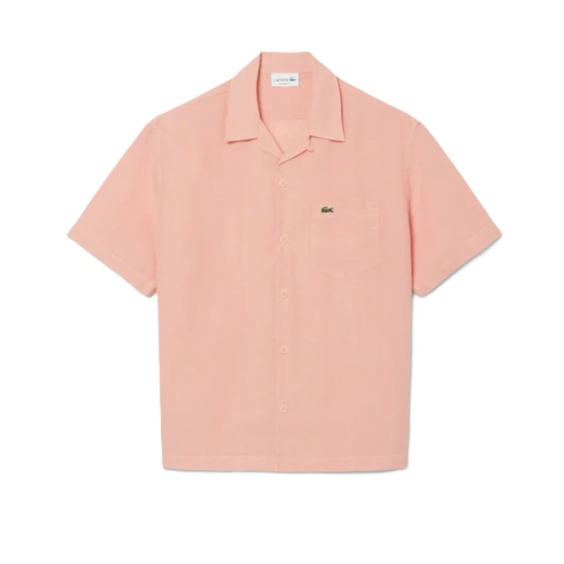 Lacoste Short-Sleeved Button-Up Shirt With Camp Collar