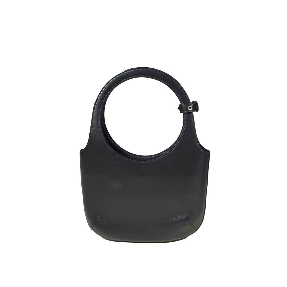 Courrèges Holy Handbag In Black Leather
