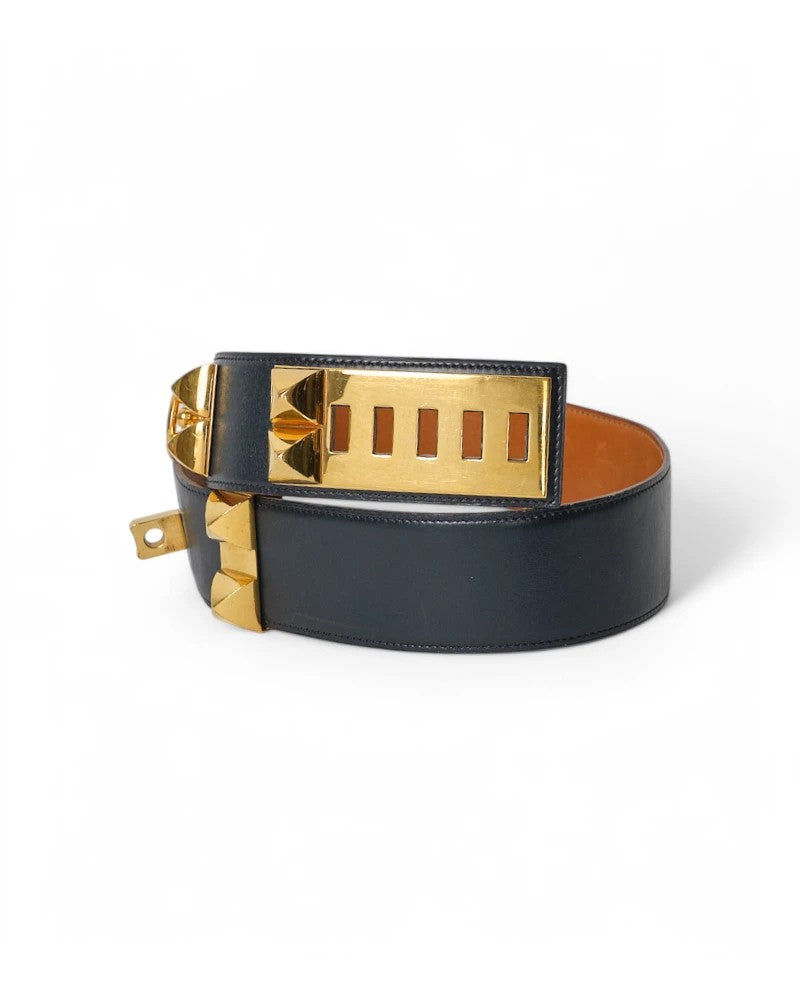 Hermès Collier De Chain Belt 50Mm Blue