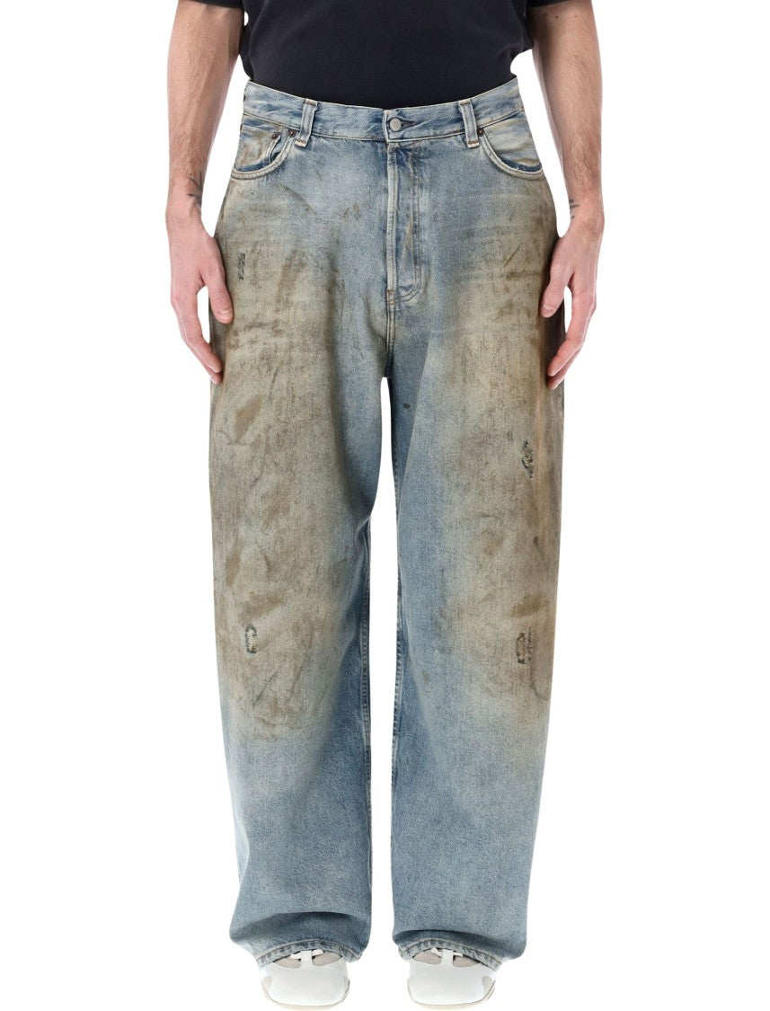 Acne Studios Baggy Low-Waist Jeans With Unique Hand-Applied Details