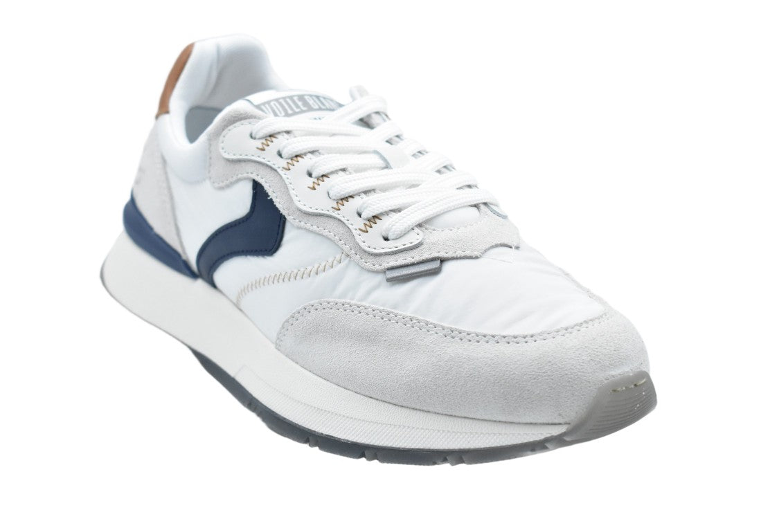 Voile Blanche White Navy Laced Casual Low Shoes