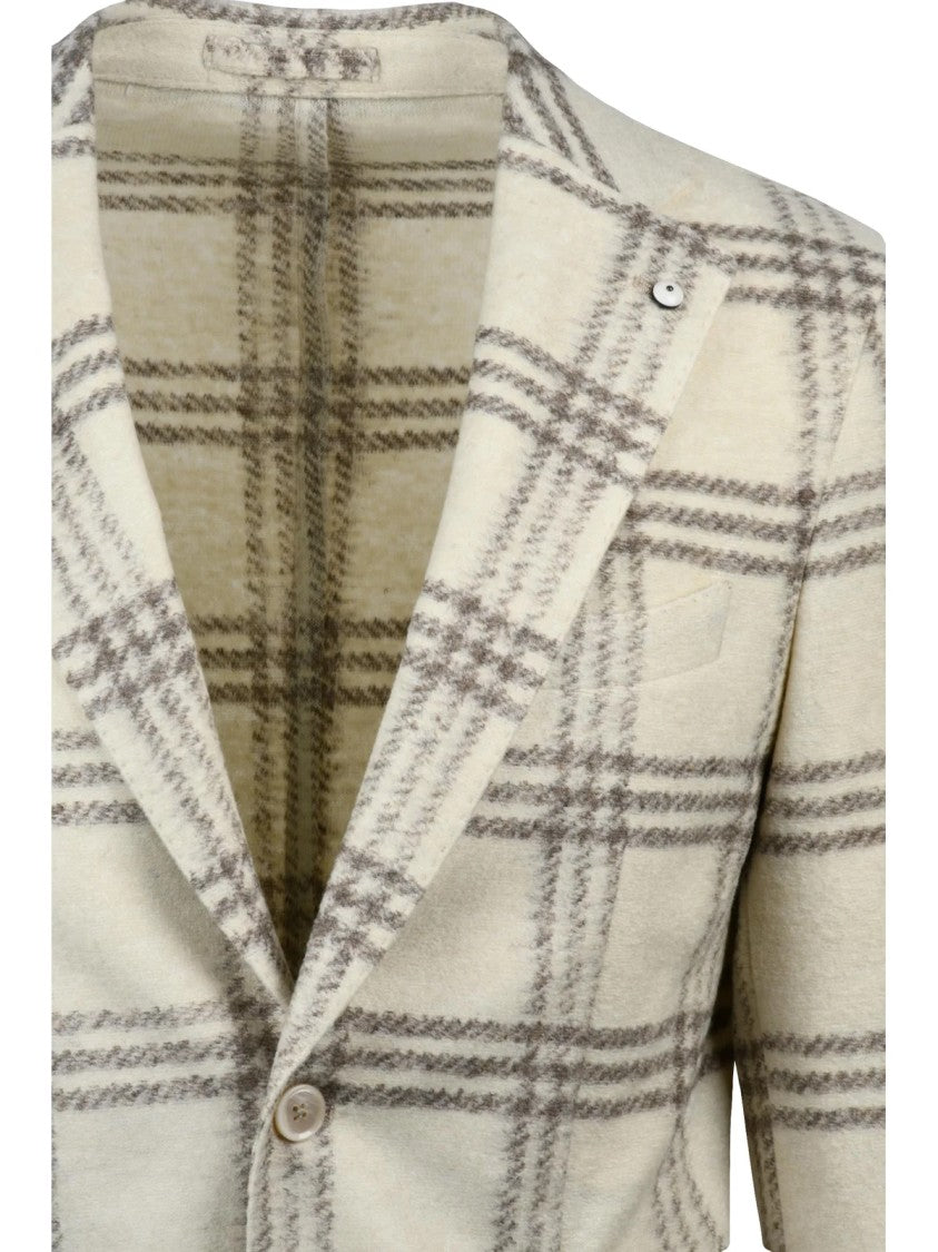 L.B.M. 1911 Rounded Jacket In Soft Textured Fabric With Classic Button Closure