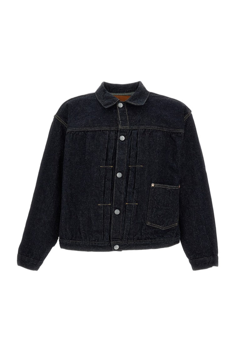 Kaptain Sunshine Irregular Textured Selvedge Denim Trucker Jacket