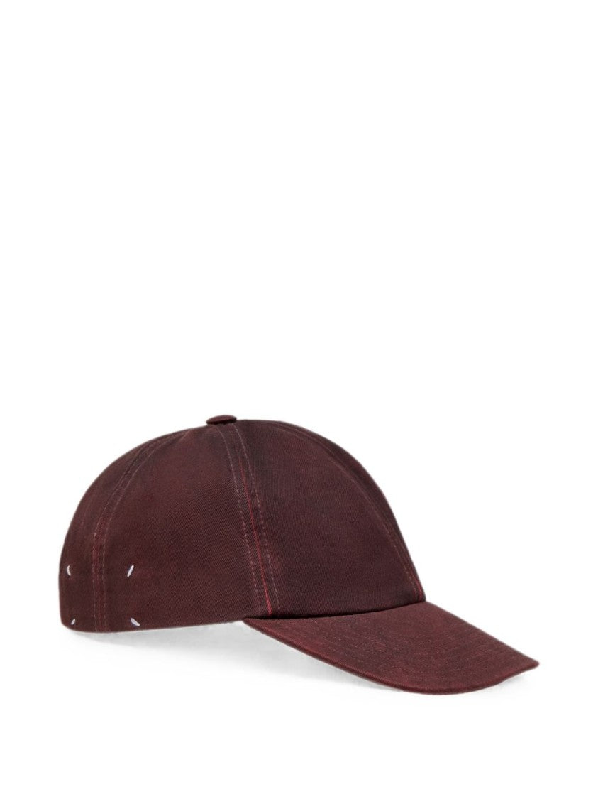 Maison Margiela Burgundy Ventilation Eyelets Cotton Baseball Cap